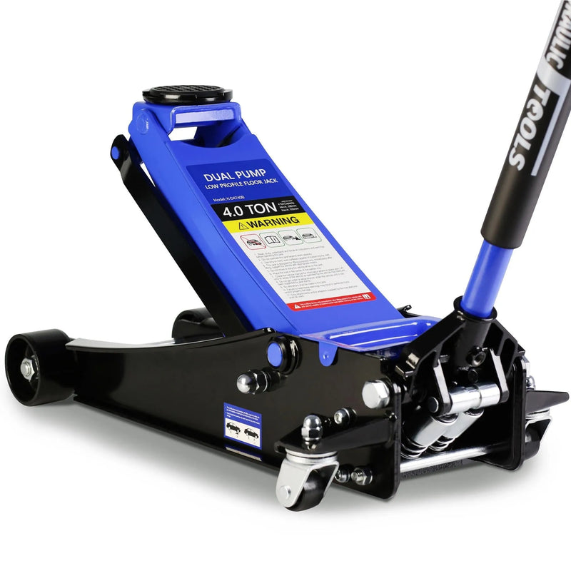 4-Ton Floor Jack, Low Profile Car Jack, Heavy-Duty Trolley Jack Car Lift with Dual Pump Pistons, Lifting Range 4"-21", 8000LBS S1