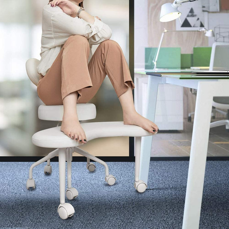 Meditation Chair, Home Office Desk Chair, Cross Legged Chair with Lumbar Support and Adjustable Stool S1