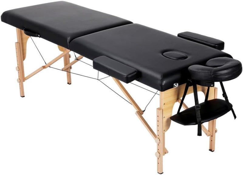 Massage Table Lash Bed Portable Massage Spa Bed Beauty Tattoo Table Adjustable for Eyelash Tech Physical Therapy Couch, Black T9