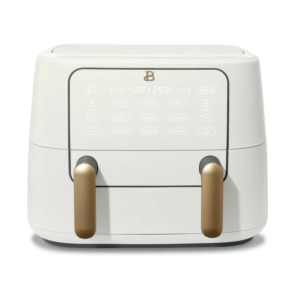 Beautiful 9QT TriZone Air Fryer, White Icing by Drew Barrymore S7