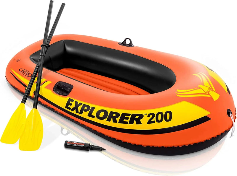 Explorer Inflatable Boat Series: Dual Air Chambers – Welded Oar Locks – Grab Handles – Bow Rope – Sporty Design W3