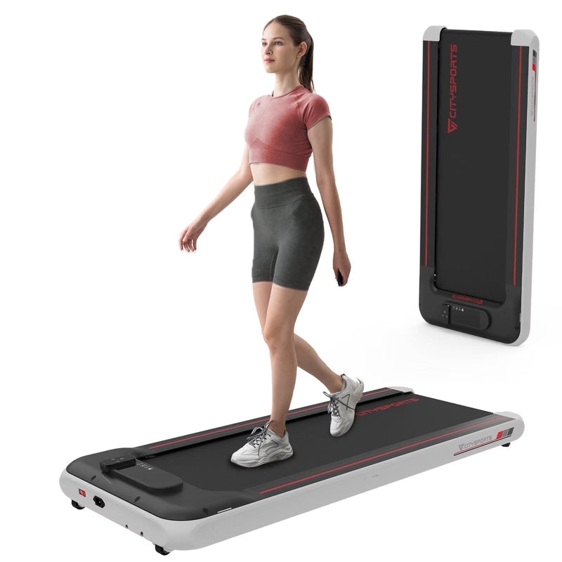Citysports Treadmill Portable Walking Pad, Adjustable Speed with APP, LCD Screen Calorie Counter, Ultra Thin and Silent (Black White) I1