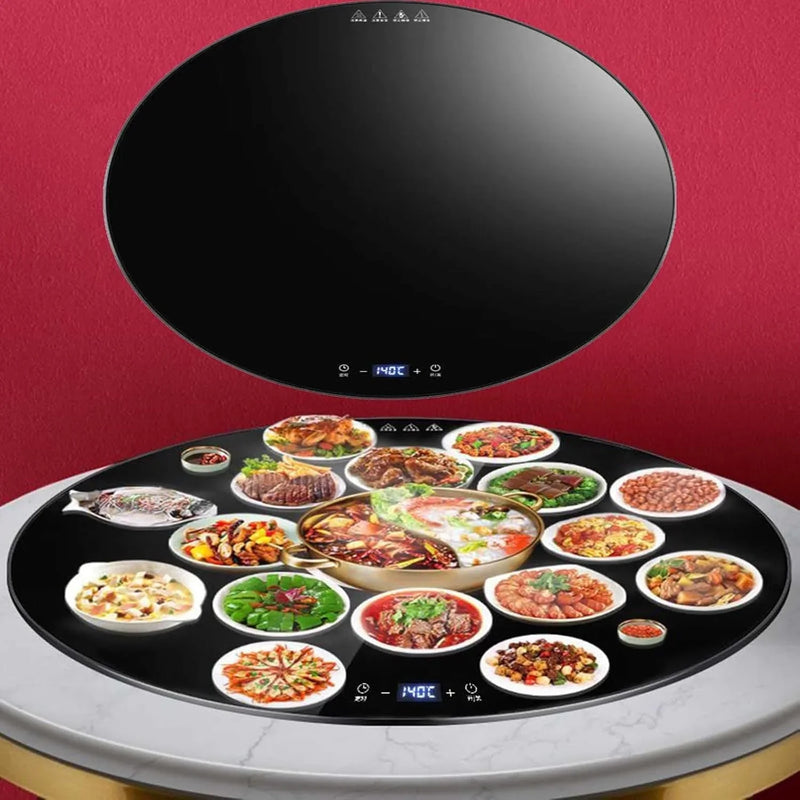 23/31/34in Insulation Glass Lazy Susan for Dining Table - Turntable Centerpiece, Silent/Smooth/Not Easy to Dump (Size: 88cm/34in) S3