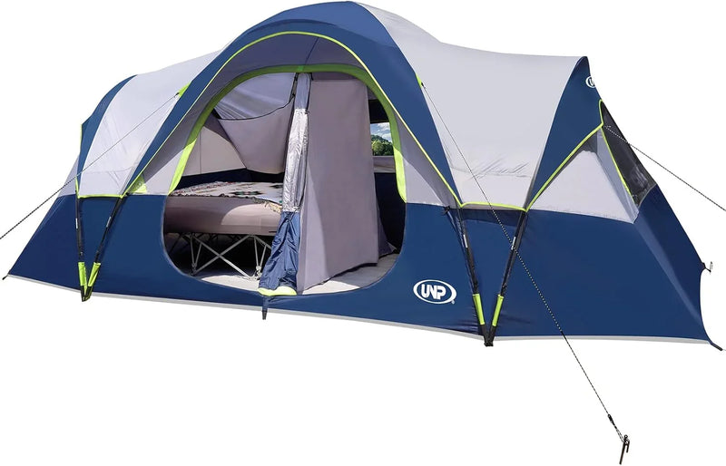 Camping Tent 10-Person-Family Tents, Parties, Music Festival Tent, Big, Easy Up, 5 Large Mesh Windows, Double Layer, 2 Room, Waterproof, Weather Resistant, 18ft x 9ft x78in F3