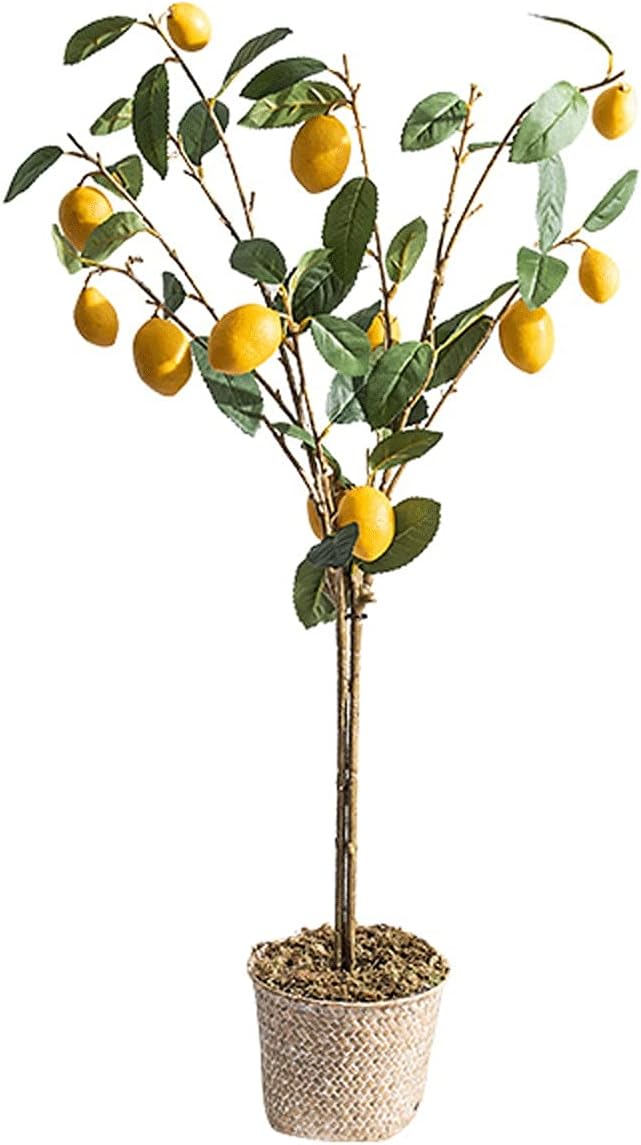 Fake Bonsai Tree The Artificial Plant Small Potted Plant Decorates The Artificial Flower Lemon Tree, 37 Inches High, It is A Good Choice Both Indoors and Outdoors. Artificial Bonsai Tree C7