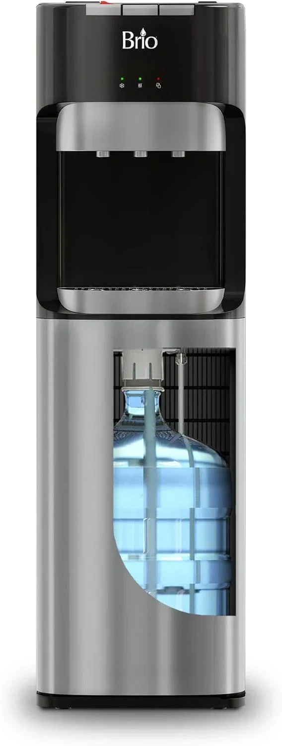 Bottom Loading Water Cooler Dispenser for 5 Gallon Bottles - 3 Temperatures with Hot, Room & Cold Spouts, Child Safety Lock, LED Display with Empty Bottle Alert, Stainless Steel G8