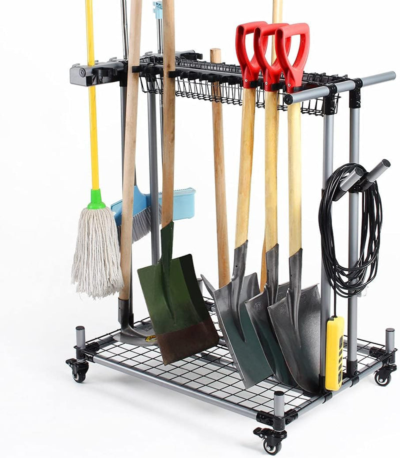 Metal Garden Tool Organizer Large Tool Rack Garage Storage Holder S6