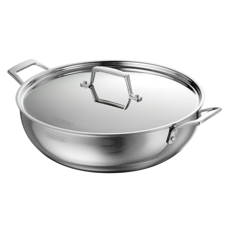 6 Qt Utsava Tri-Ply Clad Stainless Steel Covered Kadai G6