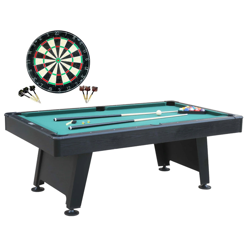 Barrington Billiard 84" Arcade Pool Table with Bonus Dartboard Set, Green S7