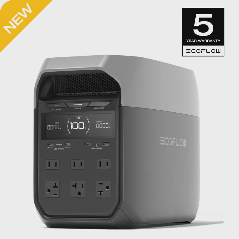 EF EcoFlow DELTA 3 Portable Power Station, Full Charge in 43 Min, 1024Wh LiFePO4 Battery, 1800W AC/100W USB-C Output, Solar Generator(Solar Panel... G1