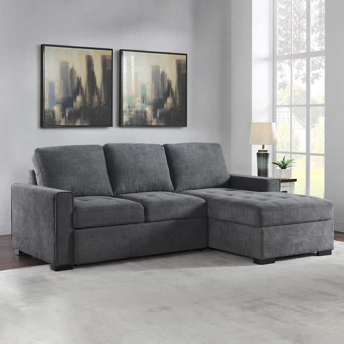 Kendale Sleeper Sofa with Storage Chaise H3