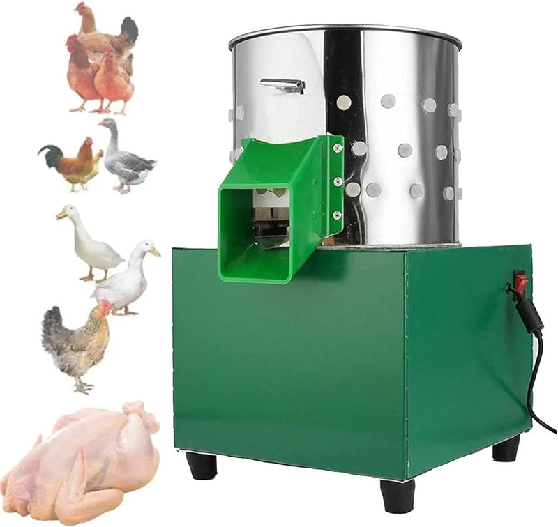 Chicken Plucker, Poultry De-featherer with 110 Rubber Fingers, 60W High-Efficiency Hair Plucking, Stainless Steel, for Duck Goosey Farm O5
