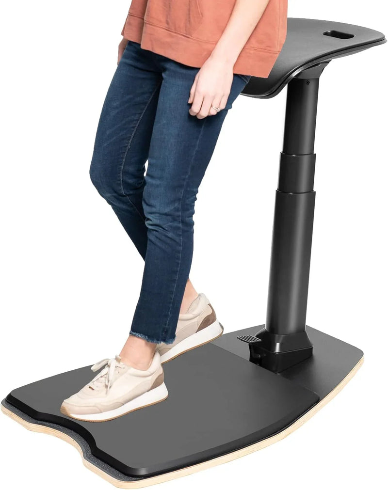 Ergonomic inclined standing desk with chair, portable height-adjustable anti-fatigue cushion, suitable for home and office, black Z8