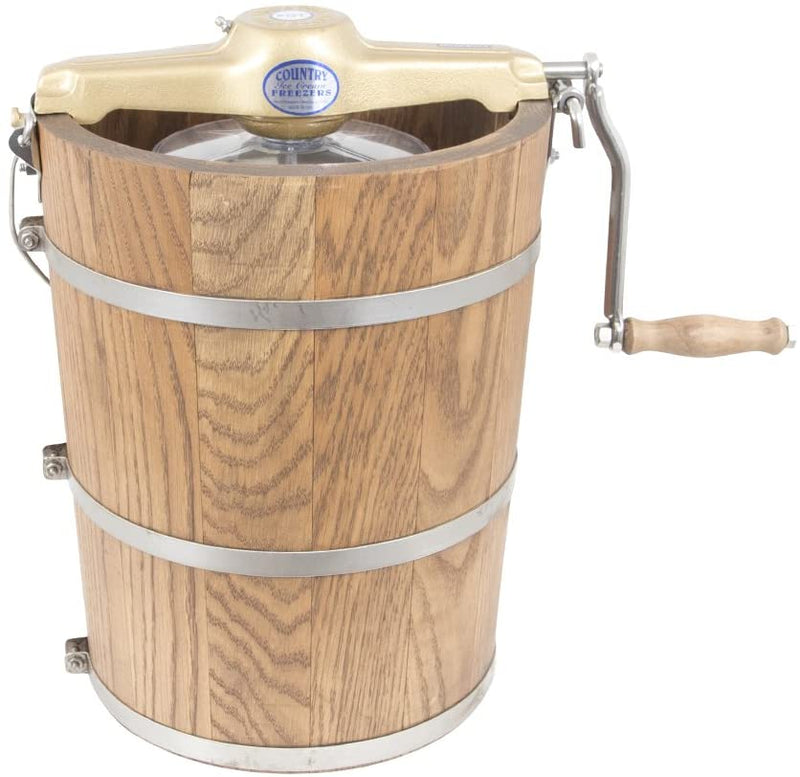 6 qt Country Ice Cream Maker – Classic Wooden Tub – Hand Crank J2