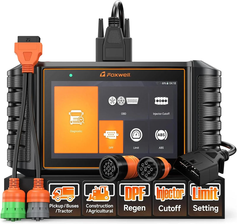 Heavy Duty Truck Scanner with DPF Regen/Injector Cutoff/Limit Setting, Full System Diesel Diagnostic Scan Tool for Cummins, Detroit, Caterpillar, Paccar, Hino & More Pickup Semi Trucks T2