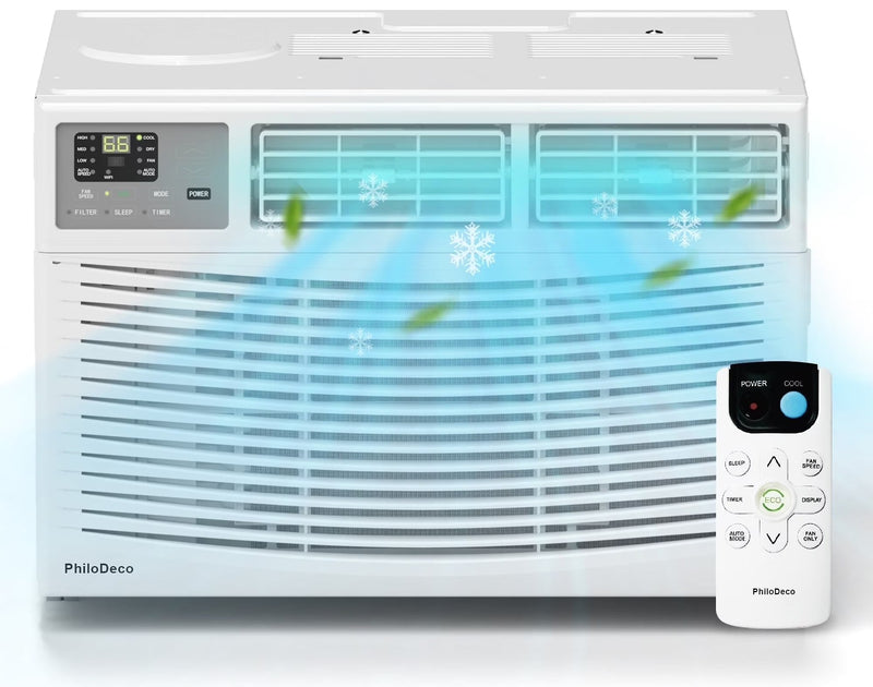 PhiloDeco 12000 BTU Window Air Conditioner 550 Sq Ft. Intelligent Ac Units, LED Display Screen, Operates Quietly, Energy-Saving. Timer ? Sleep and... M0