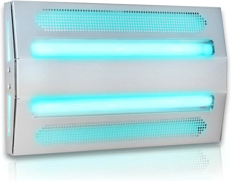 An indoor wall-mounted ultraviolet fly trap, used for catching flies, moths, mosquitoes and other flying insects. L7
