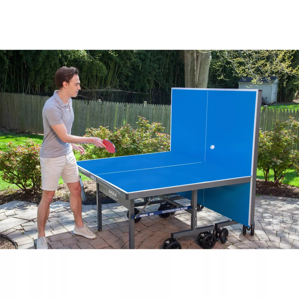 JOOLA Nova Pro Plus Outdoor Table Tennis Table with Weatherproof Net, 9锟-5 ft, Foldable, Aluminum Surface