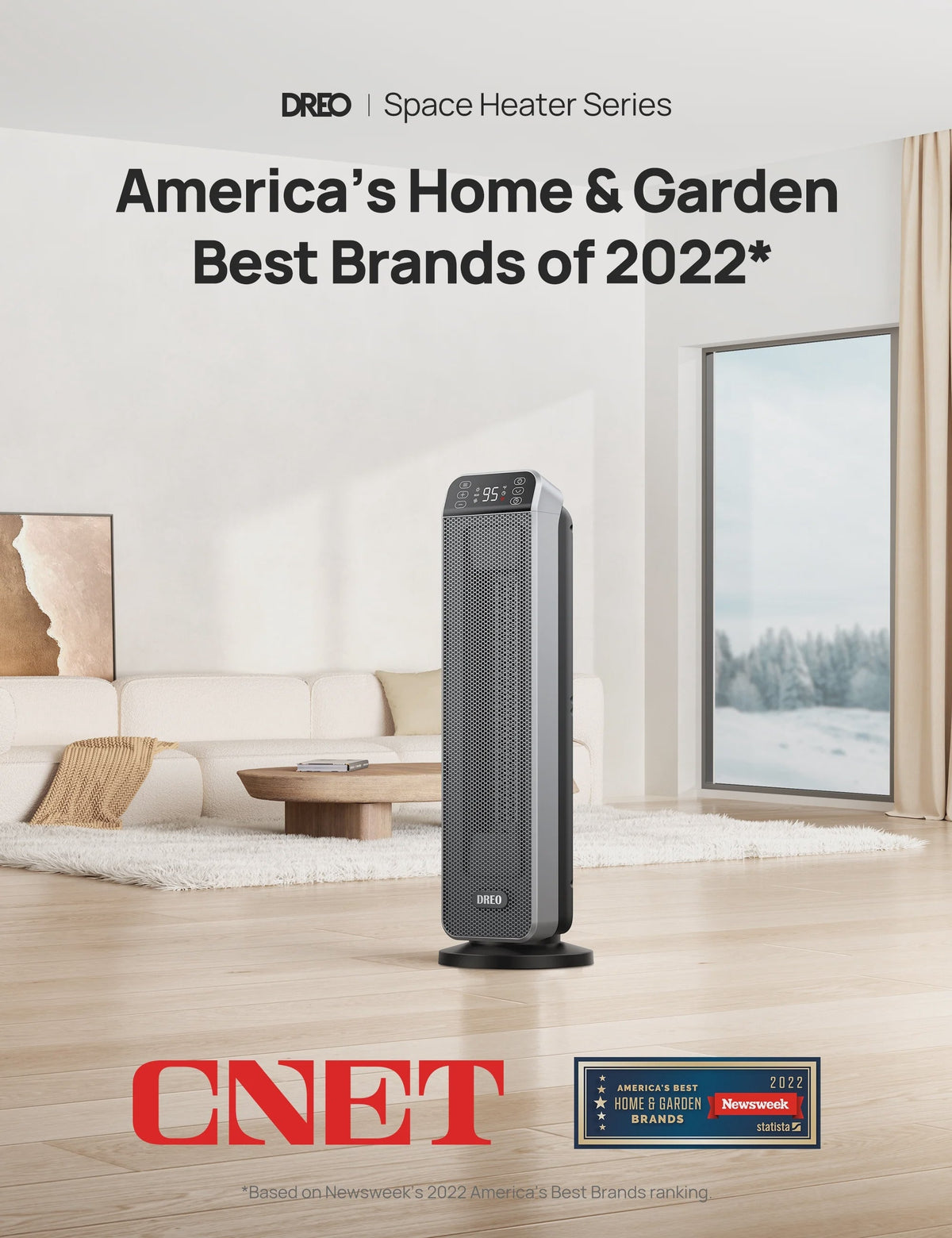 Dreo Space Heater for Inside, Electric Heater for Home with Remote, 24 in 11ft/s Fast Quiet Heating, 3 Modes, Safe Energy Efficient Heaters for...