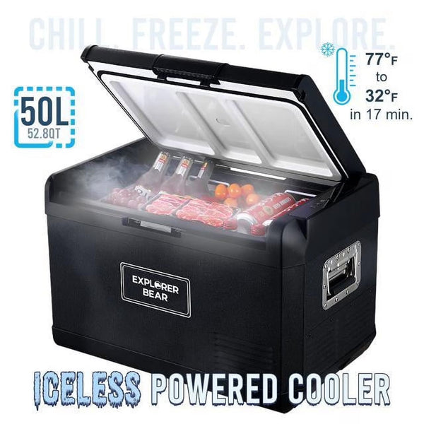 12V Car Fridge 50L 12/24V DC 110-240V AC Portable Freezer Compressor Cooler 0 H-50 H 3-Year Warranty I2