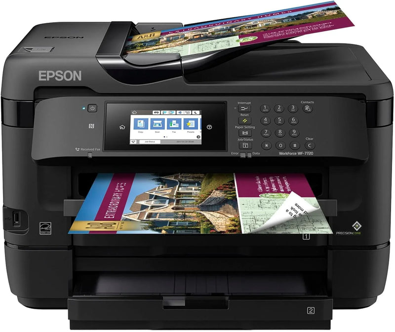 Wireless wide-format color inkjet printer, featuring functions of copying, scanning, faxing, wireless connection and Ethernet. I4