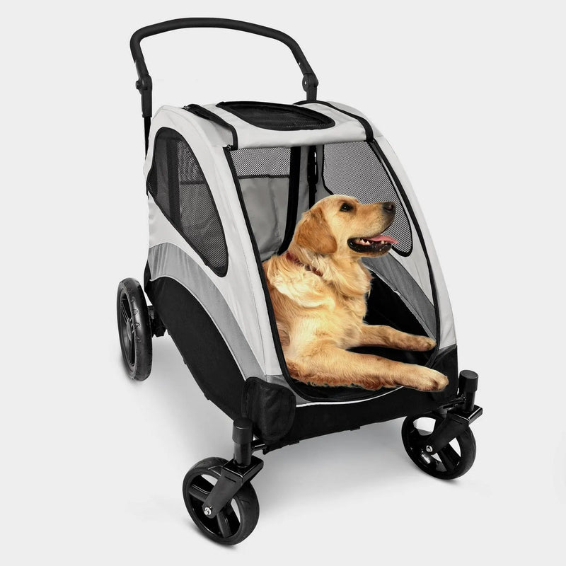 Foldable Pet Stroller for Large or 2 Dogs Cats Jogger Wagon with 4 Wheels S6
