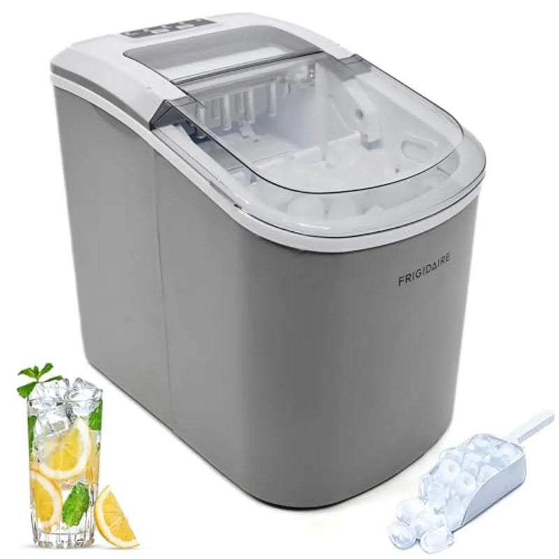 Compact desktop ice machine, capable of producing 26 pounds of ice per day, black color G8