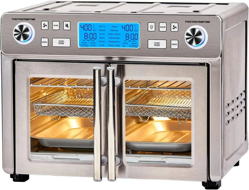 Emeril Lagasse Dual Zone 360 Air Fryer Oven Combo with French Door, 25 QT Extra Large, Cook Two Foods in Different Ways, Up to 60% Faster from Frozen to Finish J8