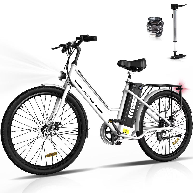 COLORWAY 26 in Electric Bike for Woman, 500W Powerful Motor, 36V 12AH Removable Battery E Bike,, Max. Speed 19.9MPH Electric Bicycle UL2849 K1