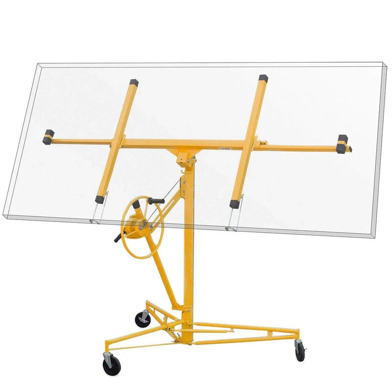 Drywall Lift 11' Yellow Rolling Sheetrock Panel Hoist Jack Q0