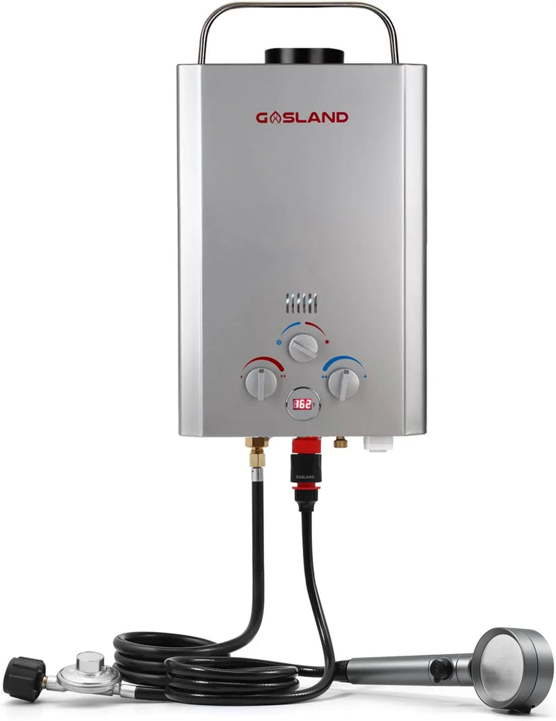 Portable Tankless Water Heater, Outdoors 6L 1.58GPM Propane Water Heater for RV Camping, Overheating Protection B3