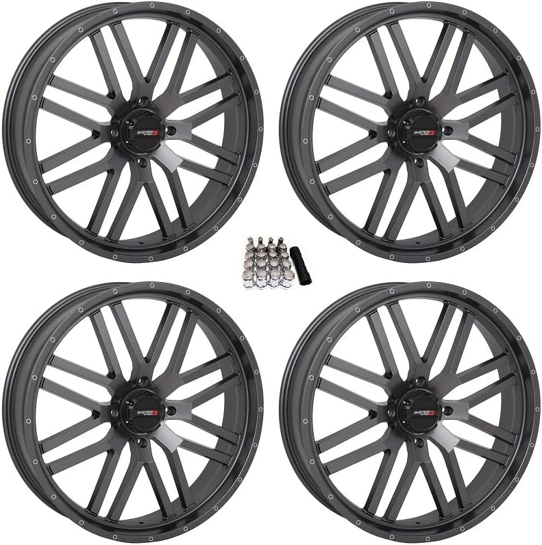 System 3 ST-3 Gunmetal UTV Wheels 22" Polaris RZR 1000 XP/Ranger XP 900/1000 Y2