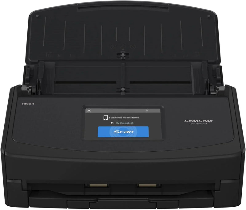 iX1600 Wireless or USB High-Speed Cloud Enabled Document, Photo & Receipt Scanner with Large Touchscreen and Auto Document Feeder for Mac or PC, 17 watts, Black Q8