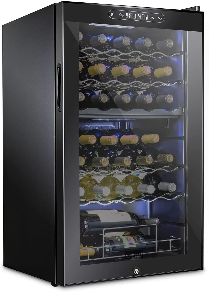 Schmecke Wine Fridge, Dual Freestanding Wine Refrigerator, 33 Bottle Wine Cooler Q2