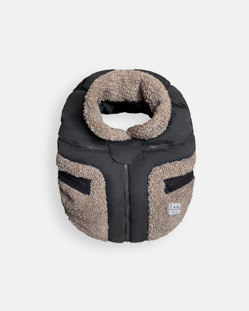 7AM Enfant Car Seat Cocoon - Black - Applique Oatmeal U4
