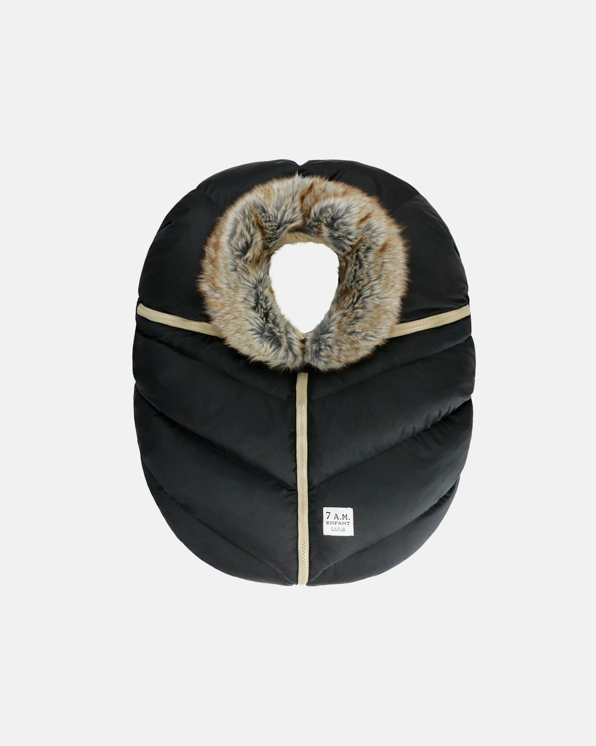 7AM Enfant Car Seat Cocoon Black Faux Fur