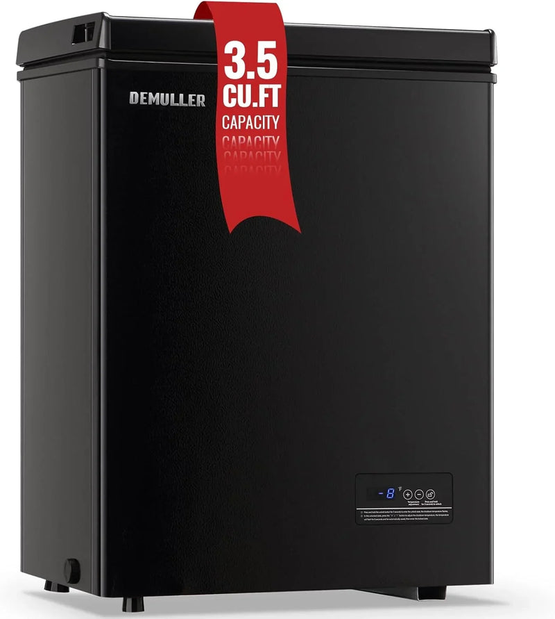 Chest Freezer 5.0Cubic Feet Deep Freezer Freestanding Freezers with 2 Removable Stainless Steel Basket, Mini Freezer Top Open Door Compact Freezer with Electronic Control 41℉ to -15℉BLACK C3