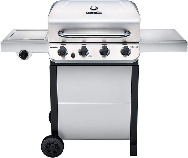 Char-Broil 463377319 Performance 4-Burner Cart Style Liquid Propane Gas Grill, Stainless Steel K9