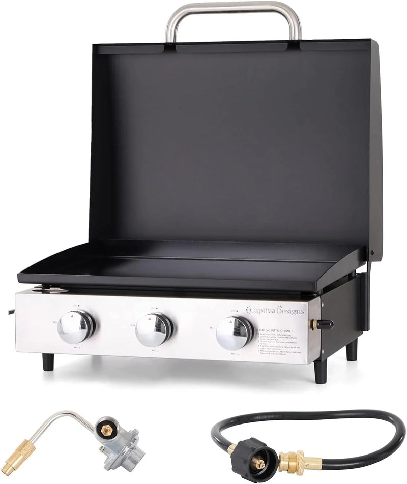 Burner Gas grill with side burner and enameled cast iron grille 42,000BTU outdoor cooking stainless steel propane grill Garden grill C0