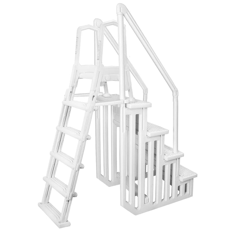 Deluxe A-Frame Above-Ground Swimming Pool Ladder Large Entry Non W4