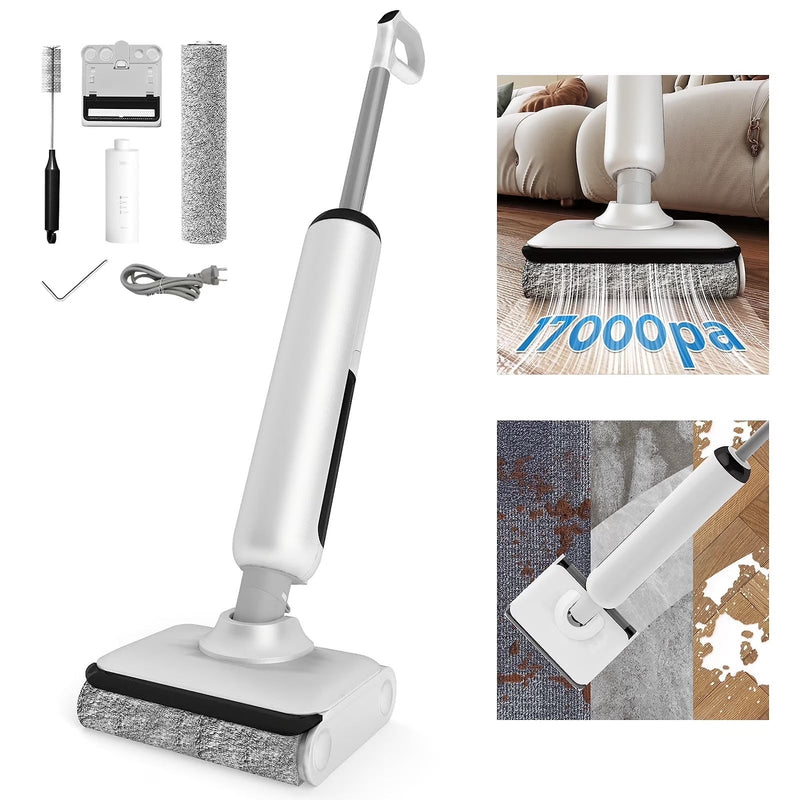 HABIUBIU Vacuum Mop All in One, Wet Dry Vacuum Cleaner, Cordless Cleaner Machine for Tile Hardwood Floor, Self Cleaning Electric Mop with 180 Lie-Flat N3