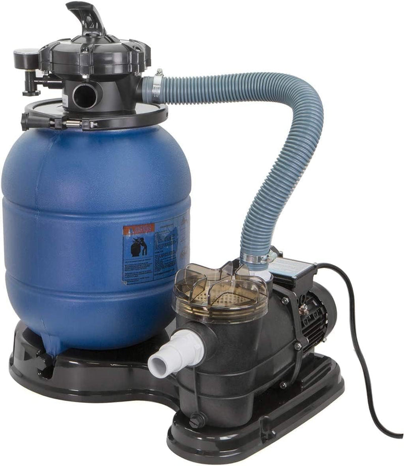 13-inch sand filter, 0.75 horsepower, swimming pool pump, 2400 gallons per hour, suitable for outdoor swimming pool package, multi-interface valve, maximum capacity 10000 gallons, 1-1/4 inch NPT interface Y6