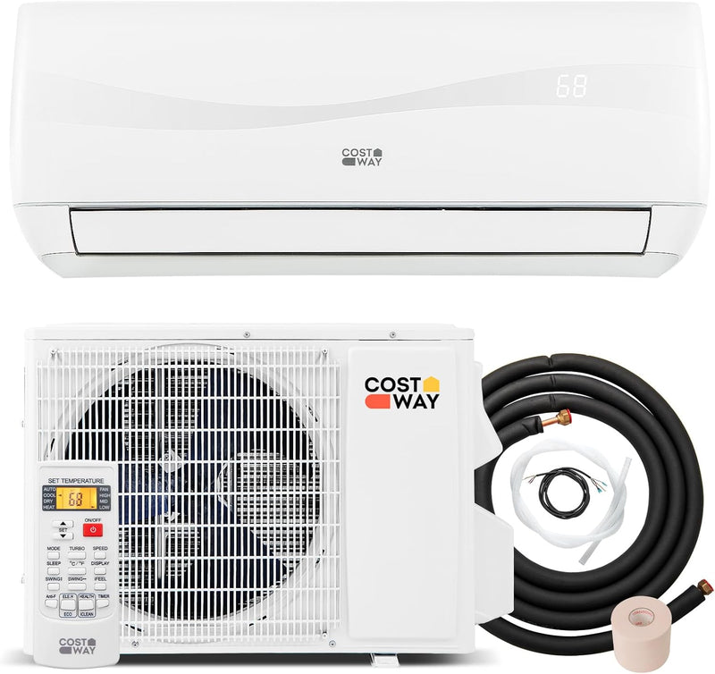 12000-watt mini split air conditioner and heater, 20 energy efficiency rating, 115 volts, wall-mounted tubeless air conditioning unit, capable of cooling rooms with an area not exceeding 750 square feet, energy-efficient inverter air conditioner equi D0
