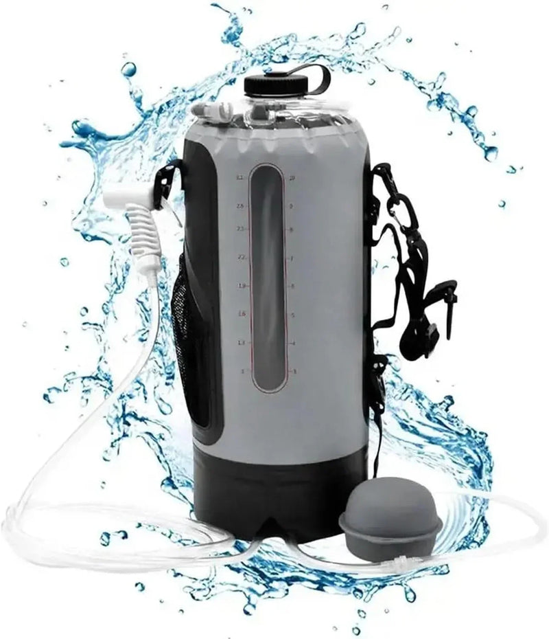 Outdoor sports water bag, portable solar shower set, with pressure foot pump, foldable travel water storage device, suitable for camping, beaches, travel and activities. F3