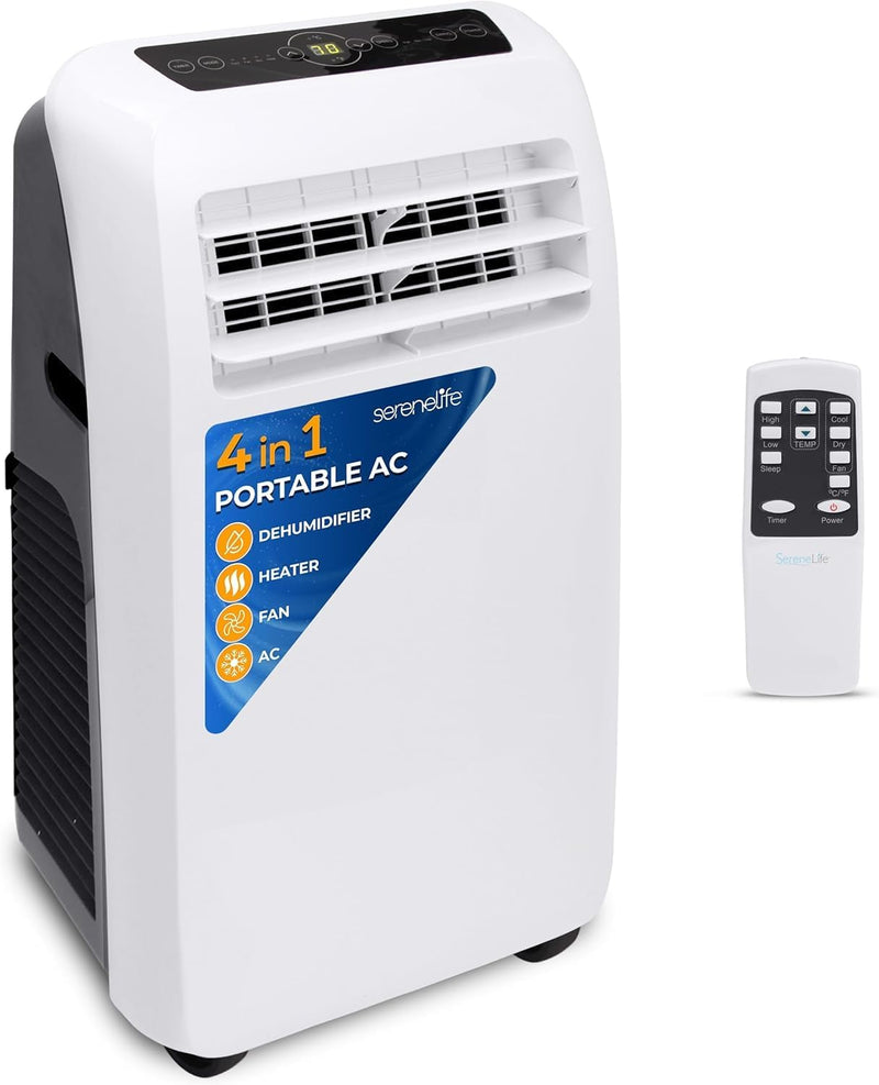 10,000 BTU Portable Air Conditioner– 4-in-1 AC Unit w/Cooling, Dehumidifier, Heater, & Fan– Includes Remote Control, Window Mount Kit, Quiet Operation, 24-Hour Timer N7