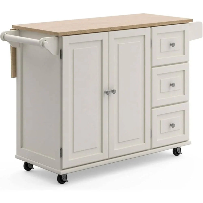 Homestyles Dolly Madison Mobile Kitchen Island Cart, Drop Leaf Breakfast Bar U8