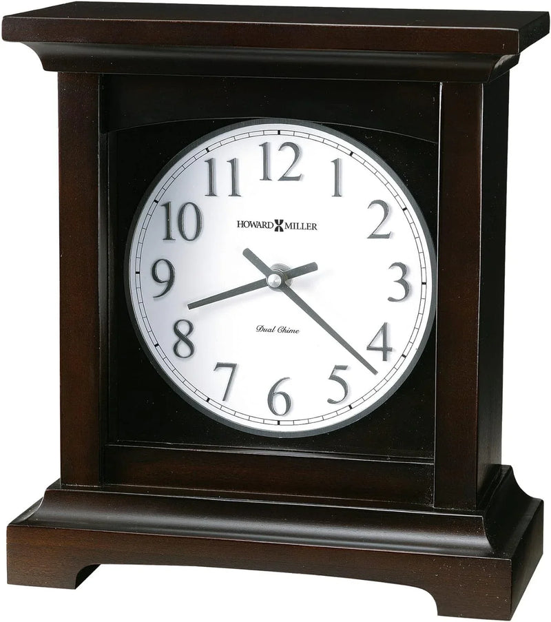 Type II Clock 549-718 - Black coffee-colored surface, with a retro home decoration style, quartz movement, dual alarm function, and automatic nighttime alarm-off feature B9