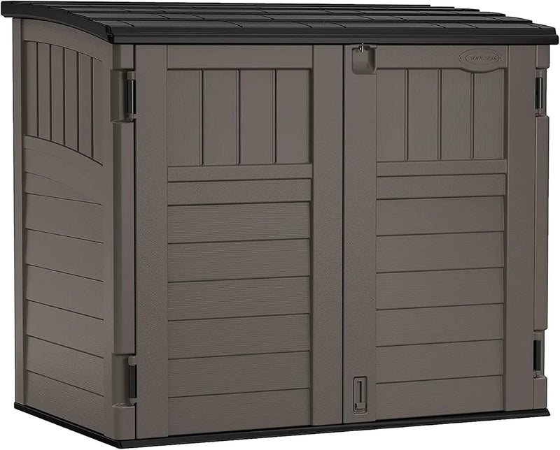34 Cu. Ft. Horizontal Shed for Outdoor Storage w/Locking System, Stoney/Black D2