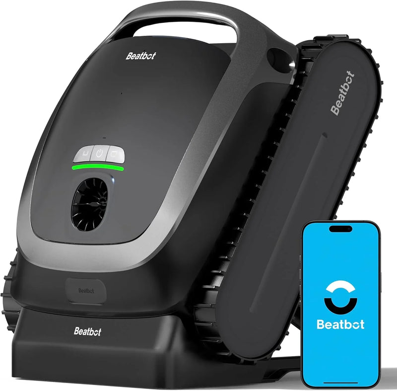 Cordless Robotic Pool Vacuum Cleaner - Intelligent Path Opimization, Cleans Floor, Walls, and Waterline - Suitable for Above & In-Ground Pools up to 2,260 sq.ft, Light Gray J2