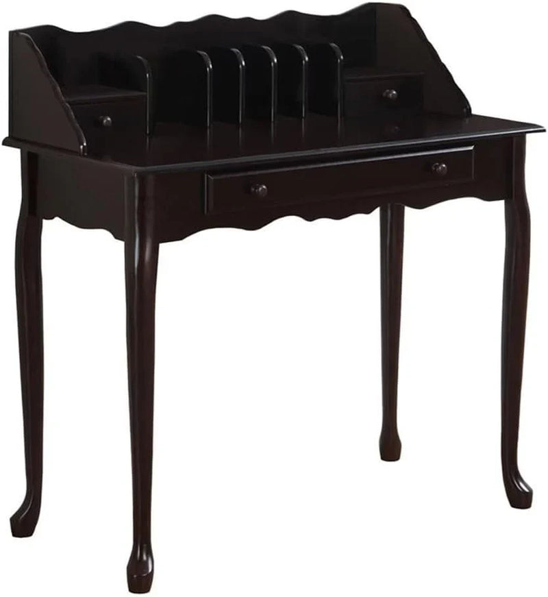 Traditional office desk, made of solid wood, dark cherry wood color, 36 inches in length V5